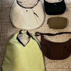 Lululemon Athletica Shoulder Bags - Cream, Black, Brown, Green BUNDLE